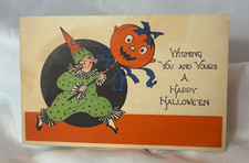 Antique Halloween Postcard Happy Hallowe'en Postmarked 1928 picture