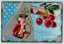 Nash Signed Postcard George Washington Hatchet Cherry Winsch Back Embossed 1910 picture