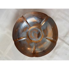 Vintage Manzoni Boston Hand Wrought Copper Scalloped Bowl 855 Patinated 6.75 in picture