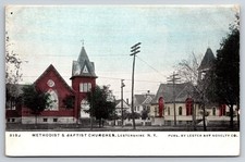 Lestershire New York Methodist & Baptist Church Postcard picture