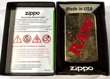 RAW Zippo Gold Dust Lighter NEW Sealed #RAWLIFE Bright Gold USA picture