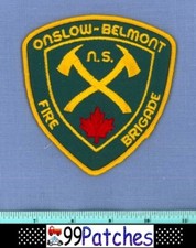 ONSLOW - BELMONT FIRE BRIGADE (Old Vintage) NS CANADA Fire Rescue Patch MAPLE 6A picture