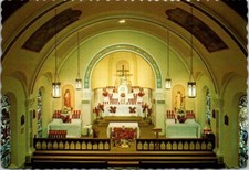 Vtg Bellevue Ohio, Sorrowful Mother Shrine, Chapel Sanctuary Postcard Unposted picture