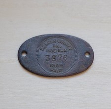 1909 Mercer County PA Brass Dog Tax Tag License Number 3676 Pennsylvania Token picture