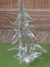 Vintage Toscany Lead Crystal Christmas Village Tree 10” Japan Clear Glass picture
