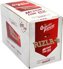 Regular RED Rolling Paper - Full Box of 100 BOOKLETS picture