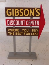 GIBSON'S DISCOUNT CENTER STORE Ogden, Utah 1960's Miniature Sign Diorama 6.5