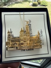 Smithsonian Institute “The Castle” Boxed Metal Christmas Ornament 24k G.P. picture