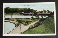 Bath House & Lake Onondaga Park Postcard Syracuse New York NY c1920s Landscape picture
