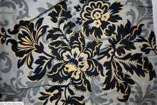2,2y vintage French FLORAL cotton CURTAIN fabric  c1940 picture