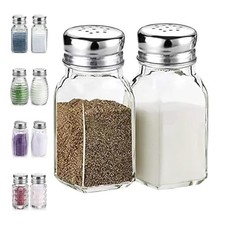 Salt and Pepper Shakers Set,Farmhouse Glass Spice Jars Kitchen Gadgets picture