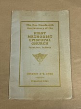 100th Anniversary: 1st Methodist Episcopal Church Frankfort, IN 1932 Pamphlet picture