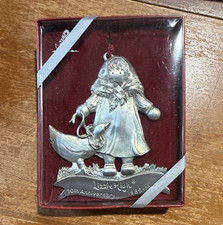 Vintage Lizzie High Collection Pewter Christmas Ornaments Lot of 5 w/ Boxes picture