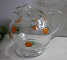 VTG Ball Pitcher Orange Juice Ice Lip Hand Painted picture