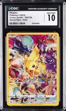 2023 CROWN ZENITH SECRET RARE HOLO #160/159 PIKACHU CGC 10 GEM MINT picture