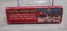 Vtg. 1937 Walt Disney Santa's Workshop Magic Lantern Colored Slide Pictures Set picture
