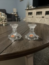 (2) Gorham Heavy Cut Crystal Candle Stick Holders picture