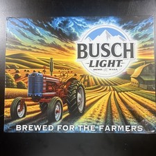 Bush Light Brewed In The Usa Brewed For The Farmers Sleek New Metal Sign ￼￼ picture