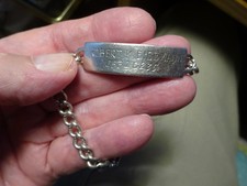 WWII ID STERLING SILVER SWEETHEART BRACELET 