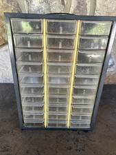 VINTAGE ARKO-MILS GRAY METAL PARTS CABINET 30  DRAWERS CRAFTS WORKSHOP  USA picture