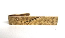 Vintage 10k Gold 1/10th PRESIDENT Lyndon B. Johnson Tie Bar Presidential 1964 picture
