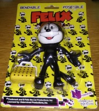 Vintage Felix The Cat Bendable Poseable Figure Magic Bag Cartoon Toy on Card picture