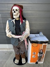 Vintage Gemmy 5 Ft Life Size Animated Dancing Pirate Skeleton Halloween w/Box picture