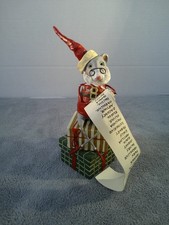 RARE Lori Mitchell Whimsical Christmas Santa Mouse List Presents -see cond. picture