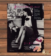 Hanes 1980s Magazine Print Advertisement 1987 Silk Reflections Hosiery Bench picture