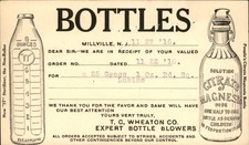 Millville NJ T. C. Wheaton bottle blowers c1910s Vintage Postcard bhn picture