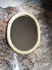 Vintage Hand Braided Rawhide Wall Mirror Rustic Ranch Cowboy Western Decor picture
