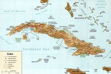 Map of Cuba, Caribbean Sea, The Bahamas, Florida Keys etc. --- Modern Postcard picture