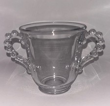 Vintage Imperial Glass Candlewick Open Sugar Bowl, Two Handled, Clear Glass picture