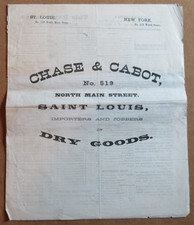 1872 Chase & Cabot Dry Goods St. Louis Antique  brochure Price List Old West picture