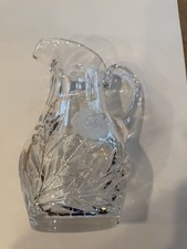 Vintage Clear Cut Glass Flower Floral Pitcher picture