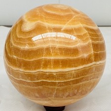 Natural Yellow Calcite Sphere Quartz Crystal Polished Ball Reiki Healing 4120G picture