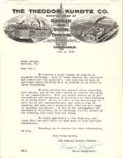 1924 Cleveland Theodor Kundtz Co. Furniture Letter picture