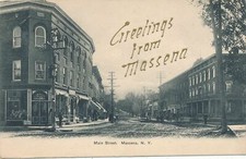 Main Street Scene Massena NY Greetings Fridge Magnet picture