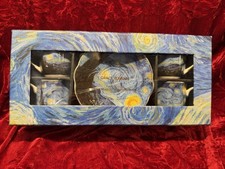 GRACE TEAWARE Vincent vanGogh Starry Night Expresso Porcelain Tea Set NEW in Box picture
