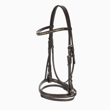 HORZE Weston Padded Leather Horse Snaffle Bridle with Flash Noseband, Brown picture