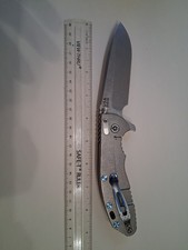 HINDERER XM-18 3.5 Non-Flipper Folding Knife Stonewashed Titanium, Blue Anodized picture