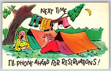 Vintage Postcard, Humor, Camping, Plastichrome picture