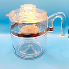 VINTAGE PYREX Flameware 9 cup Clear Glass Percolator Coffee Pot complete 7759-B picture