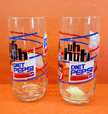 2 NOS NEW Vintage Diet Pepsi Drinking Glasses You got the right one Baby Uh Huh picture