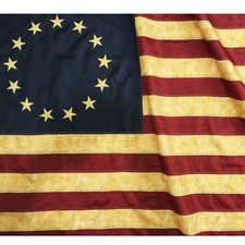 Anley VintageStyle Tea Stained Betsy Ross Flag 3x5 Polyester Antiqued USA Banner picture