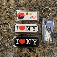 New York City Vintage Keychain Lucite Rectangle 4 Pack NYC picture