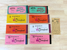 Vtg Disneyland & Knotts Berry Farm Ticket Booklets READ - Lot of 9 picture