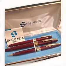 Vintage SHEAFFERS Fountain Pen Boxed Set White Dot 14K Imperial IV Gold Nib picture