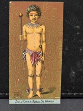 1886 KINNEY N224, #590, SERIES-D, ZULU CHIEF, NATAL, SOUTH AFRICA picture