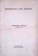 1950 Brooklyn Law School Commencement Program Cover Leaf Pearl St NYC picture